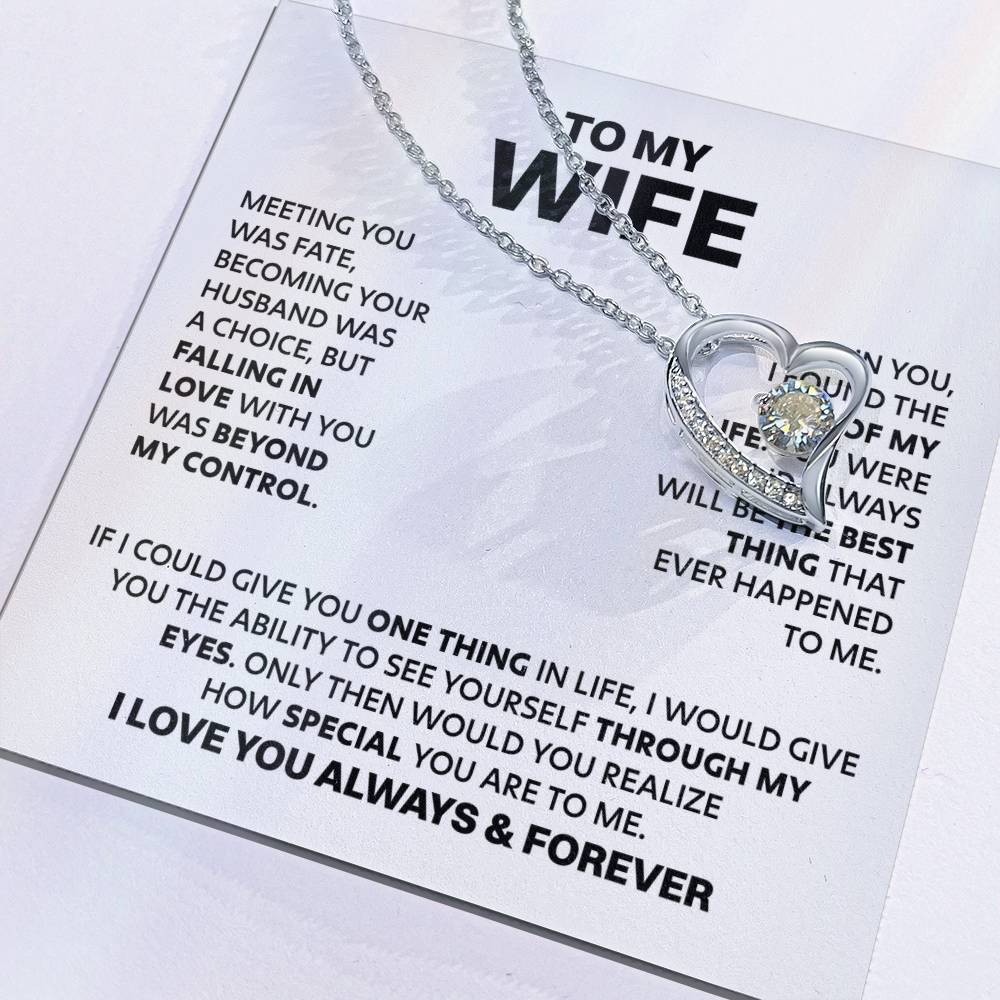 Wife Heart Necklace  Meeting You Was Fate Forever Love Necklace
