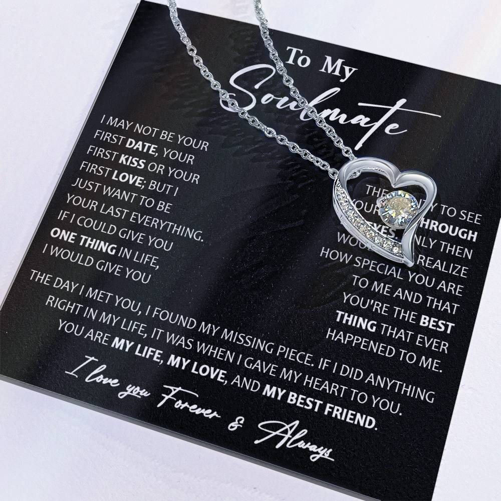 To My Soulmate Necklace, Christmas, Valentine Gift For Her, Gift For Soulmate Forever Love Necklace