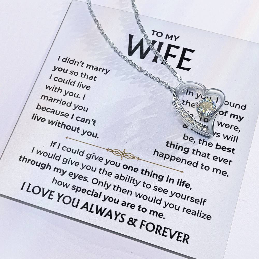 To My Beautiful Wife - Love Of My Life Forever Love Necklace Gift Set - Forever Love Necklace