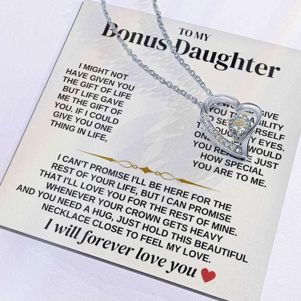 To My Bonus Daughter - Necklace Gift Set - Ss312 Forever Love Necklace