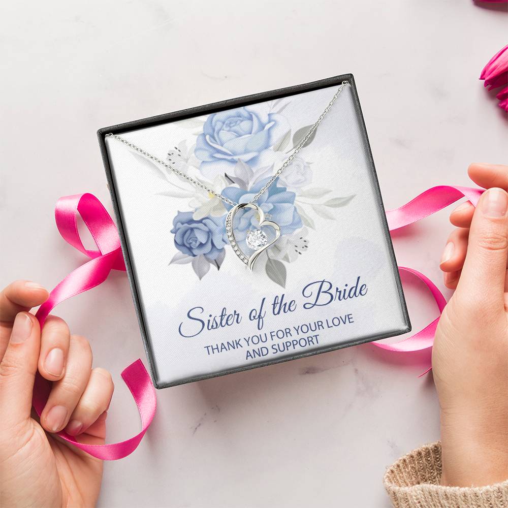 Sister Of The Bride Jewelry Boxsister Of The Bride Forever Love Necklace Sister In Law Wedding Day Gift Sister Of The Groom Wedding Forever Love Necklace