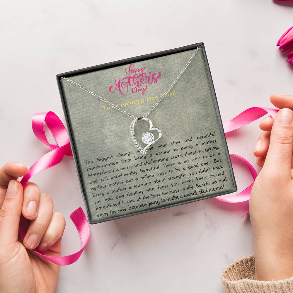 Mother's Day Necklace New Mom Necklace Daughter Gift For First Mother's Day New Mom Necklace First Mother's Day Gift Forever Love Necklace