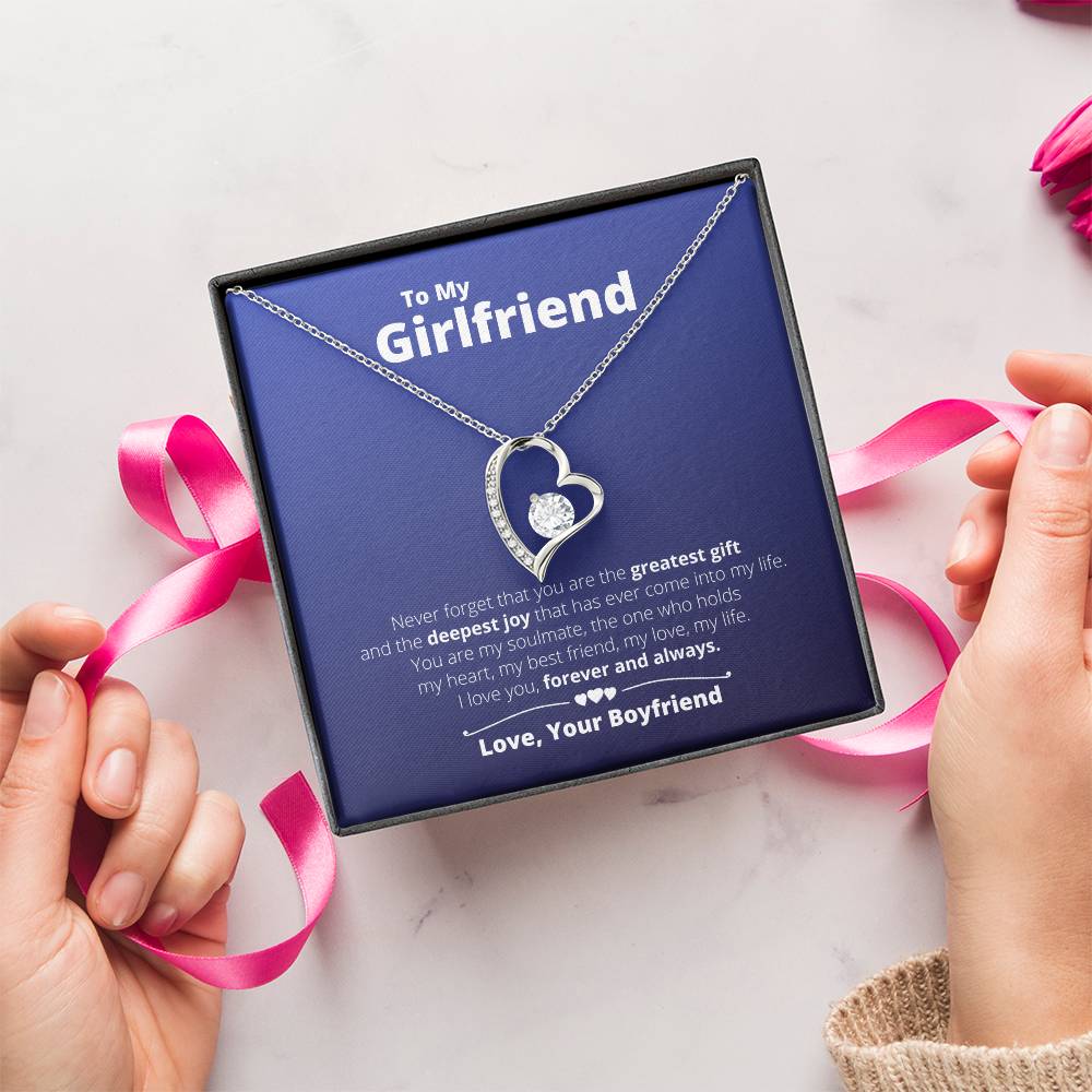 To My Girlfriend My Greatest Gift & Deepest Joy Necklace 1 Forever Love Necklace