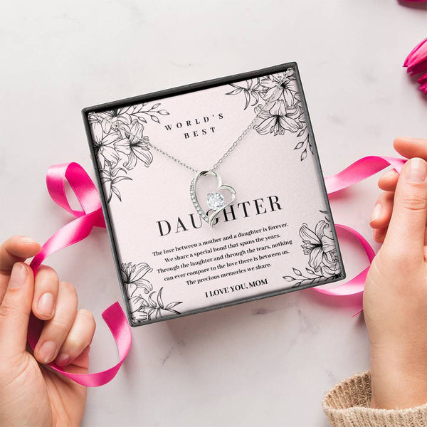 Daughter Gift World's Best Daughter Necklace Forever Love Necklace