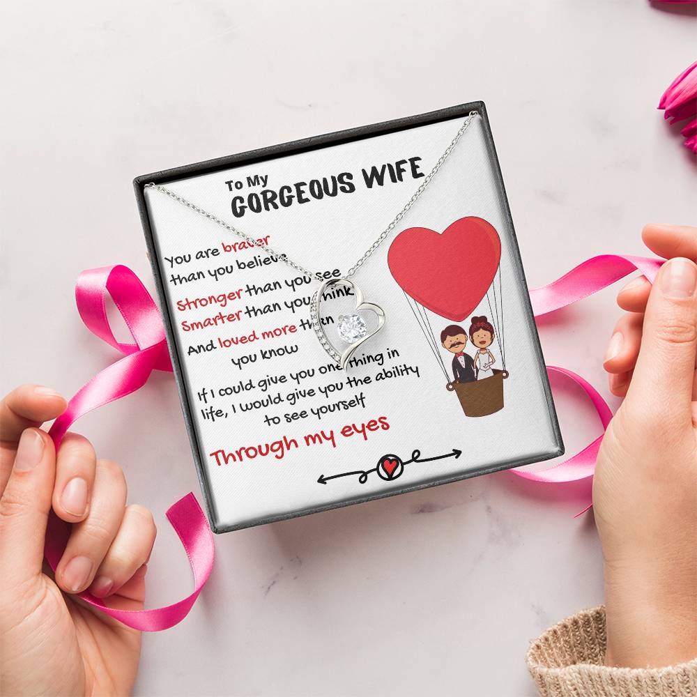 To My Gorgeous Wife Forever Love Necklace Forever Love Necklace