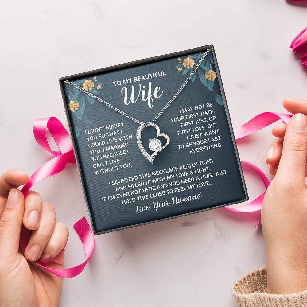 Gift For Wife I Can't Live Without You Forever Love Necklace