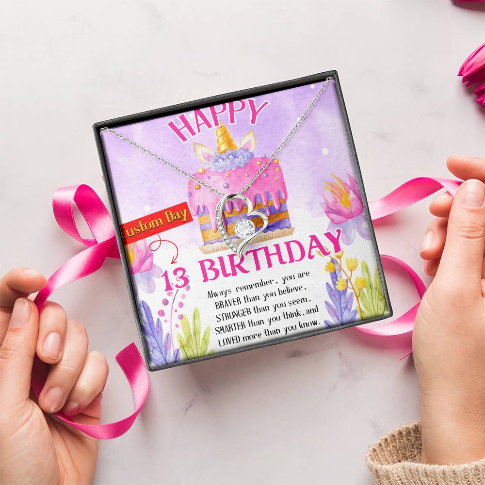 Birthday Necklace For Her Customize Birthday Necklace Birthday Necklace Pendant 13Th Birthday Necklace Gift Birthday Necklace Gift Forever Love Necklace