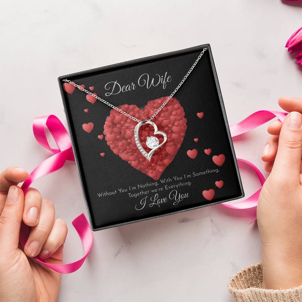Dear Wife - I Love You - 925 Sterling Silver Pendant Forever Love Necklace