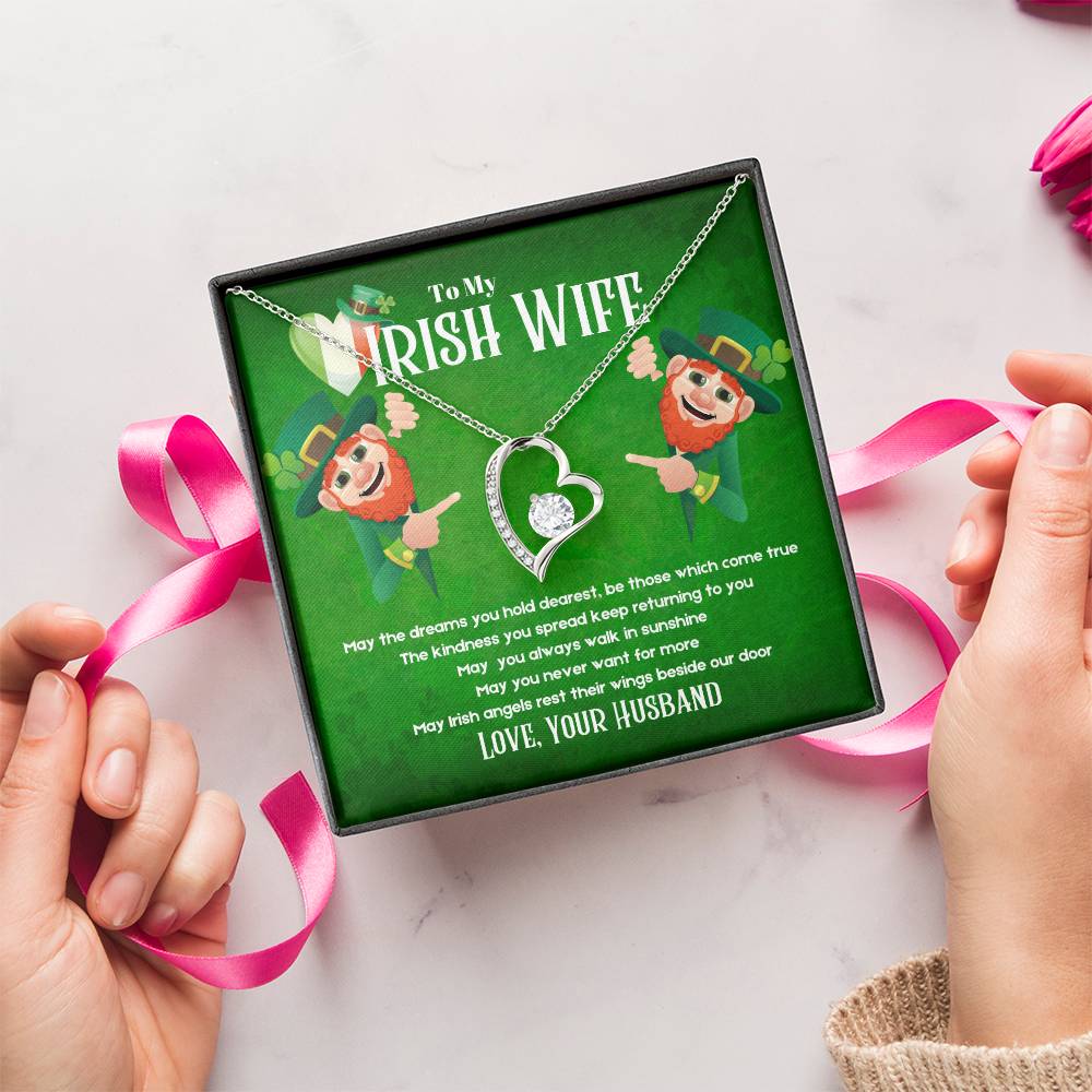 To My Irish Wife - St. Patrick's Day Forever Love Necklace Forever Love Necklace