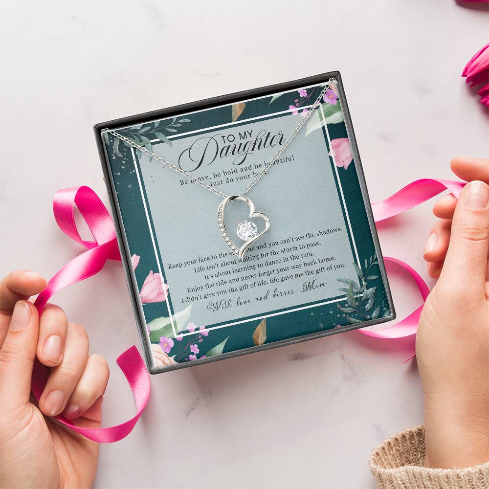 To My Daughter Forever Love Mother's Day Daughter Gift From Mom Anniversary Lovingly Mom Birthday Gift Daughter Graduation Forever Love Necklace