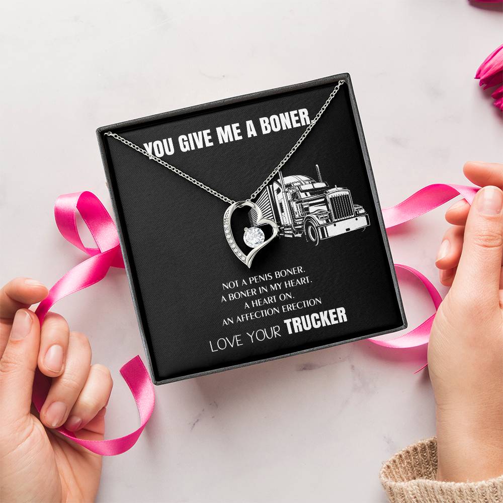 You Give Me A Heart Boner An Affection Erection Funny & Sarcastic Love For Her ♥ Mature Gag Gift For Truck Drivers Wife 1 Forever Love Necklace