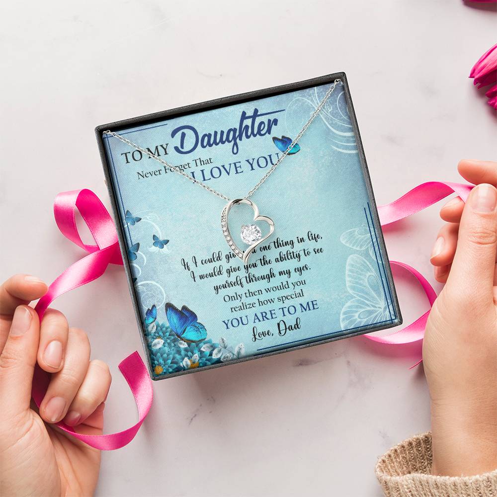 To My Daughter Necklace Father Daughter Necklace Father To Daughter Birthday Gift Gifts To Daughter From Dad Dad To Daughter Forever Love Necklace