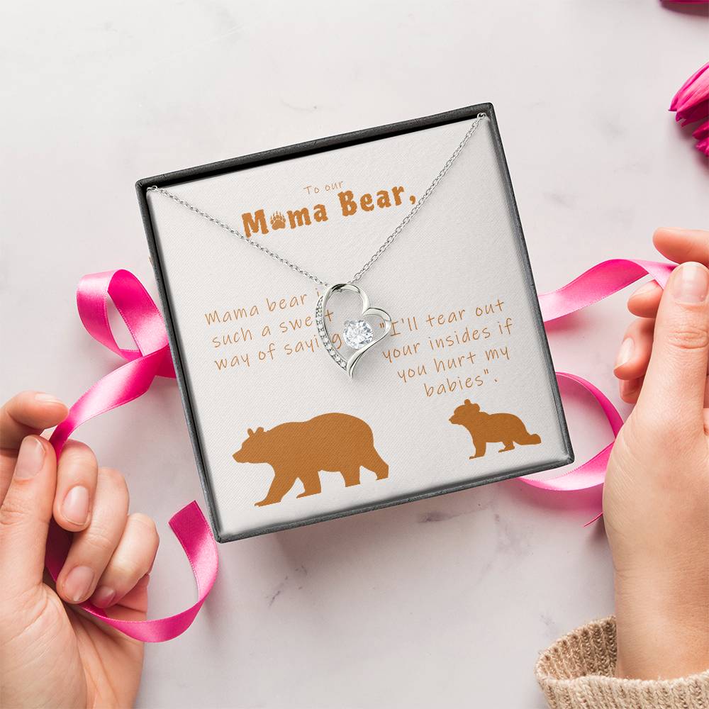 Mama Bear Forever Love Necklace With Message Card Forever Love Necklace
