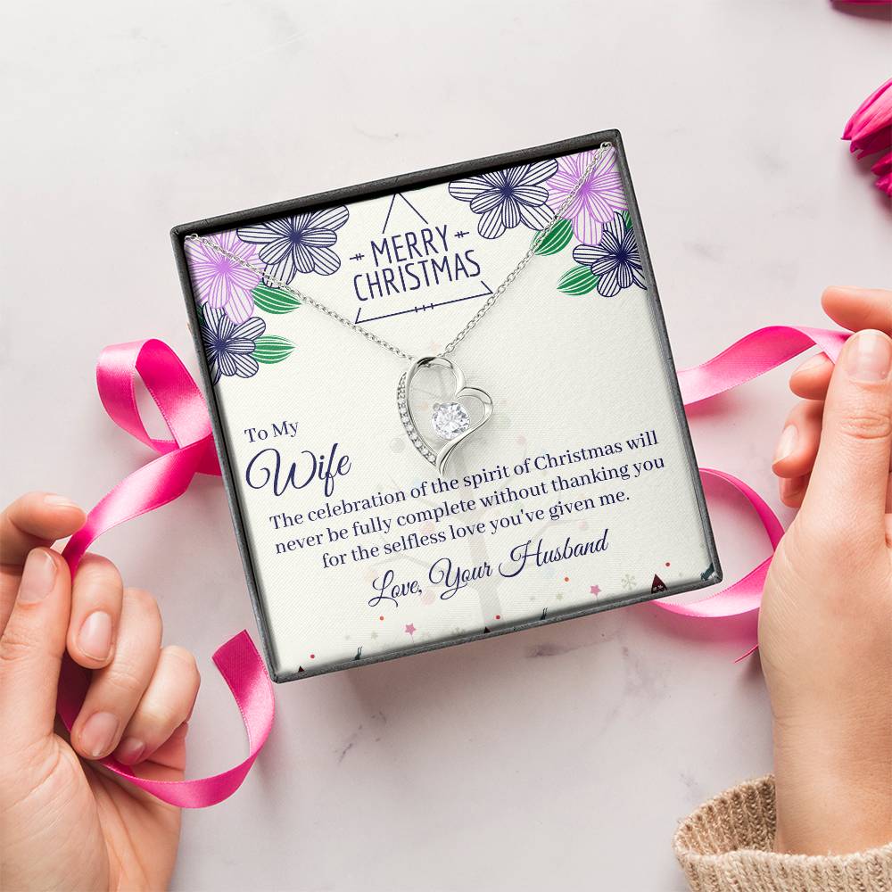 Merry Christmas To My Wife Love Forever Best Necklace For Beautiful Wife 1 Forever Love Necklace