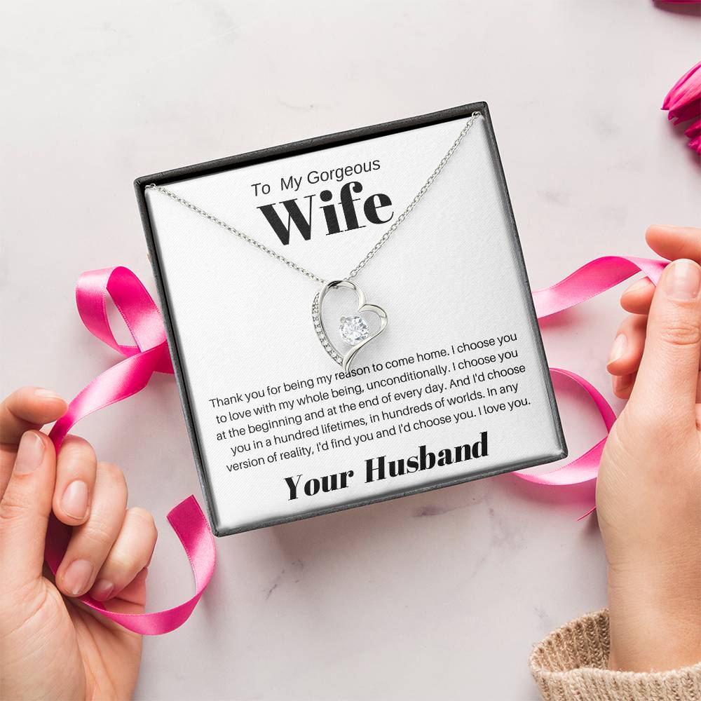 To My Wife - Valentine's Gift Forever Love Necklace