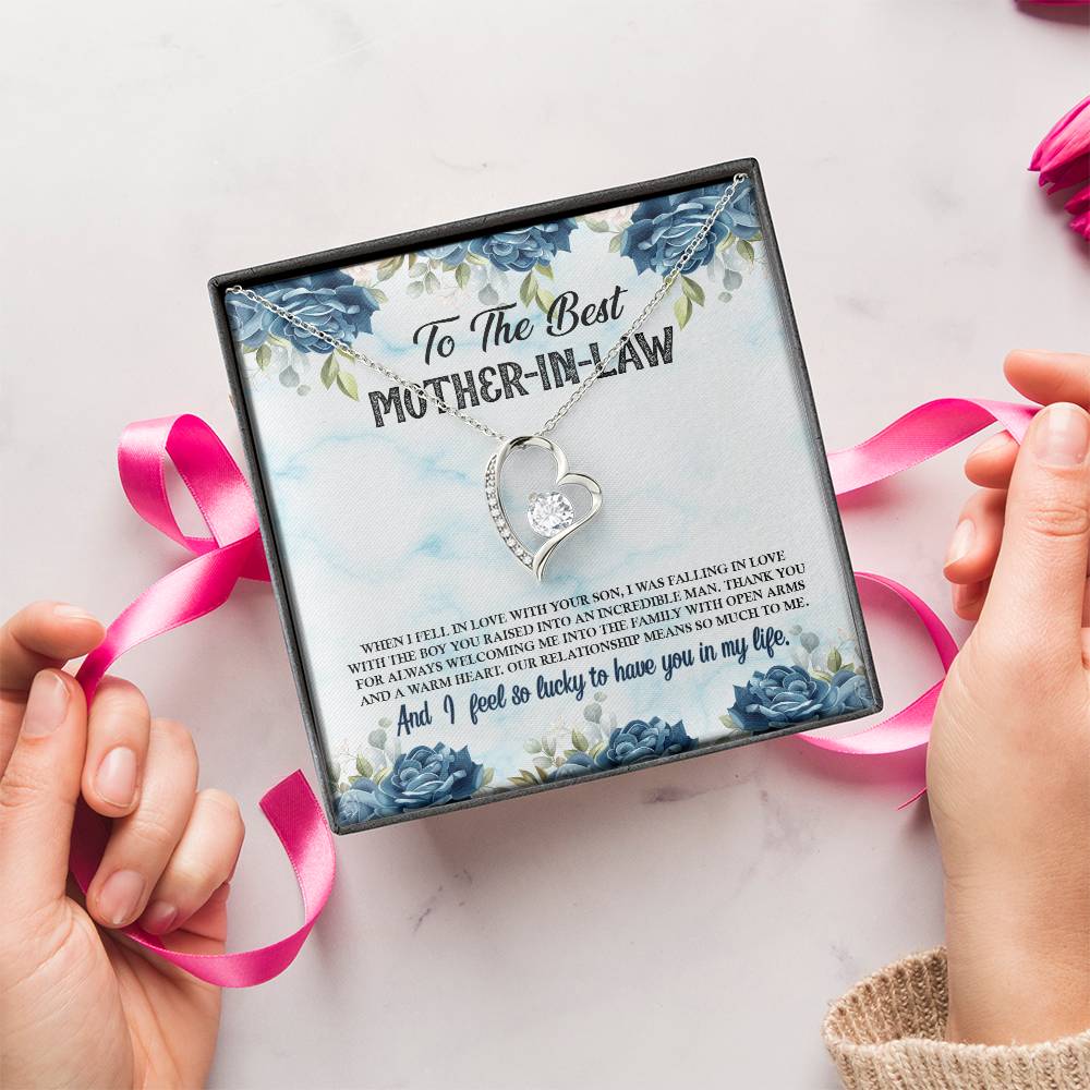 To The Best Mother-In-Law From Daughter-In-Law - Forever Necklace - Lucky To Have You In My Life Forever Love Necklace