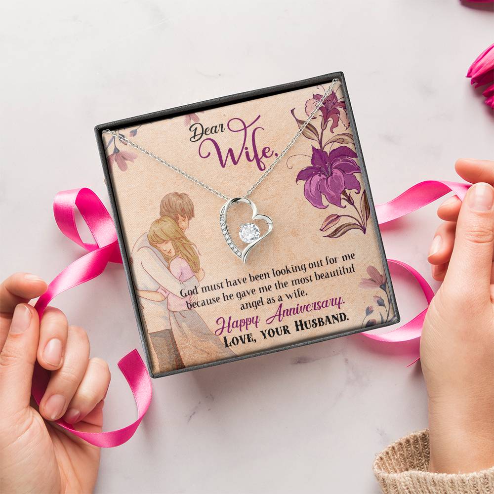 Dear Wife Happy Anniversary Heart Necklace 1 Forever Love Necklace