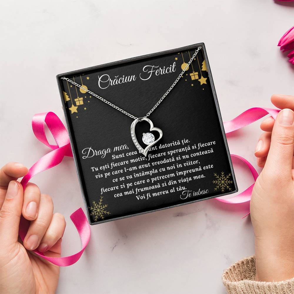 Crăciun Fericit Draga Meacadou Pentru Iubită Sau Soție 1 Forever Love Necklace
