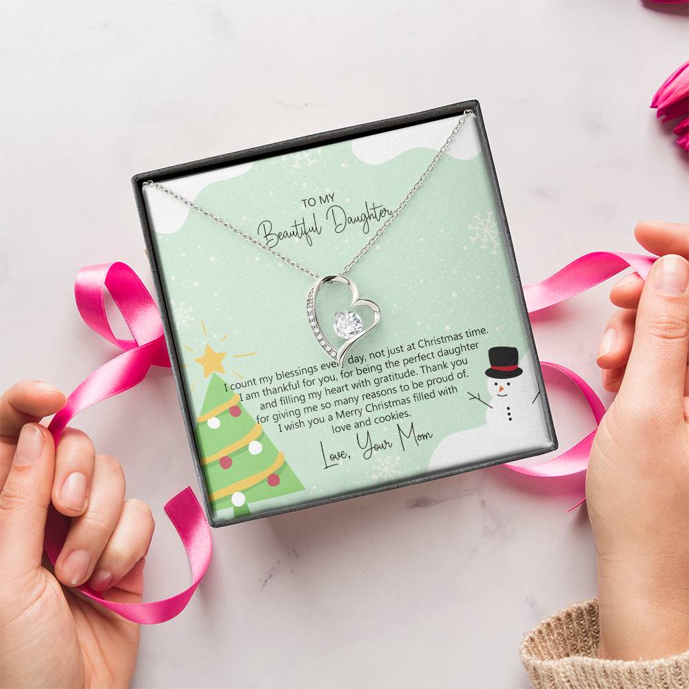 Daughters Gift From Mom Special Christmas Message Card Custom Gift From Mom Ss120 1 Forever Love Necklace