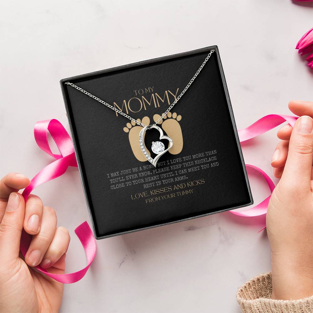 Baby shower gift New Mommy Necklace Pregnant Wife Gift To My Mommy I May Just Be A Bump But I Love You More Than You Ever Know