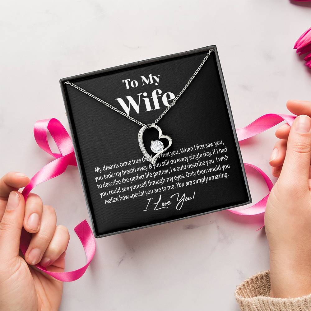 Necklace For My Wife To My Wife Heart Pendant Necklace Heart To My Wife Necklace Anniversary Gift Birthday Gift For Wife Forever Love Necklace