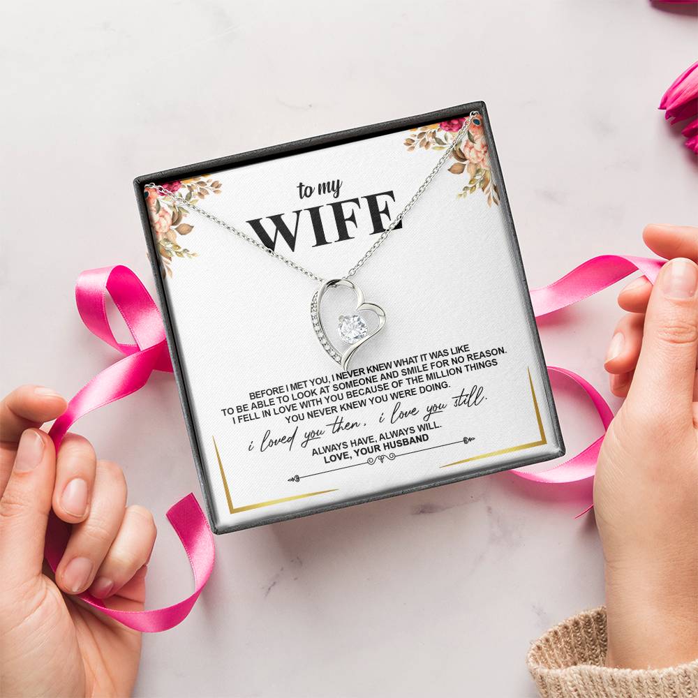 To My Wife - Heart Pendant - Best Seller - So1187 Forever Love Necklace