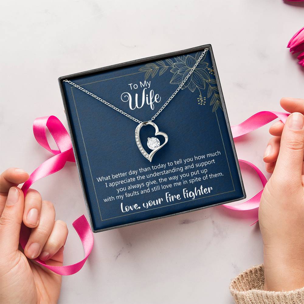 I Appreciate Your Understanding - Love Fire Fighter Forever Love Necklace