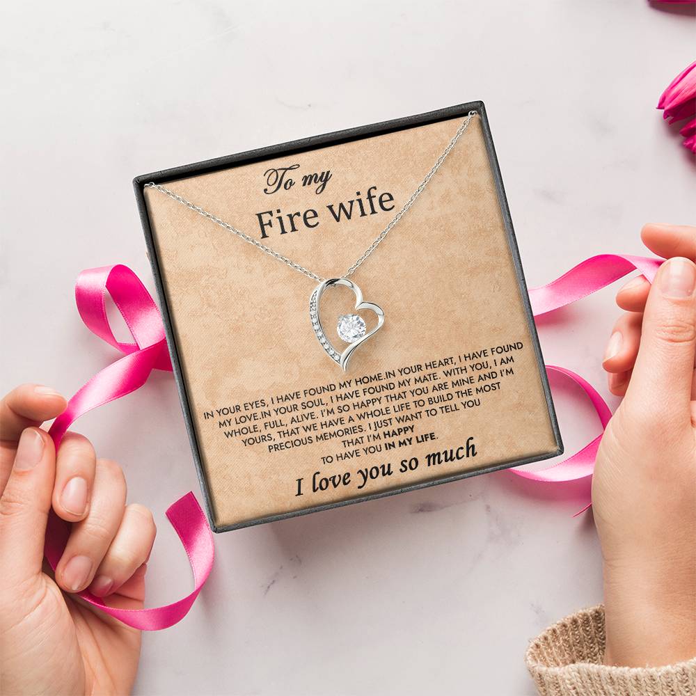 To My Fire Wife Forever Love Necklace