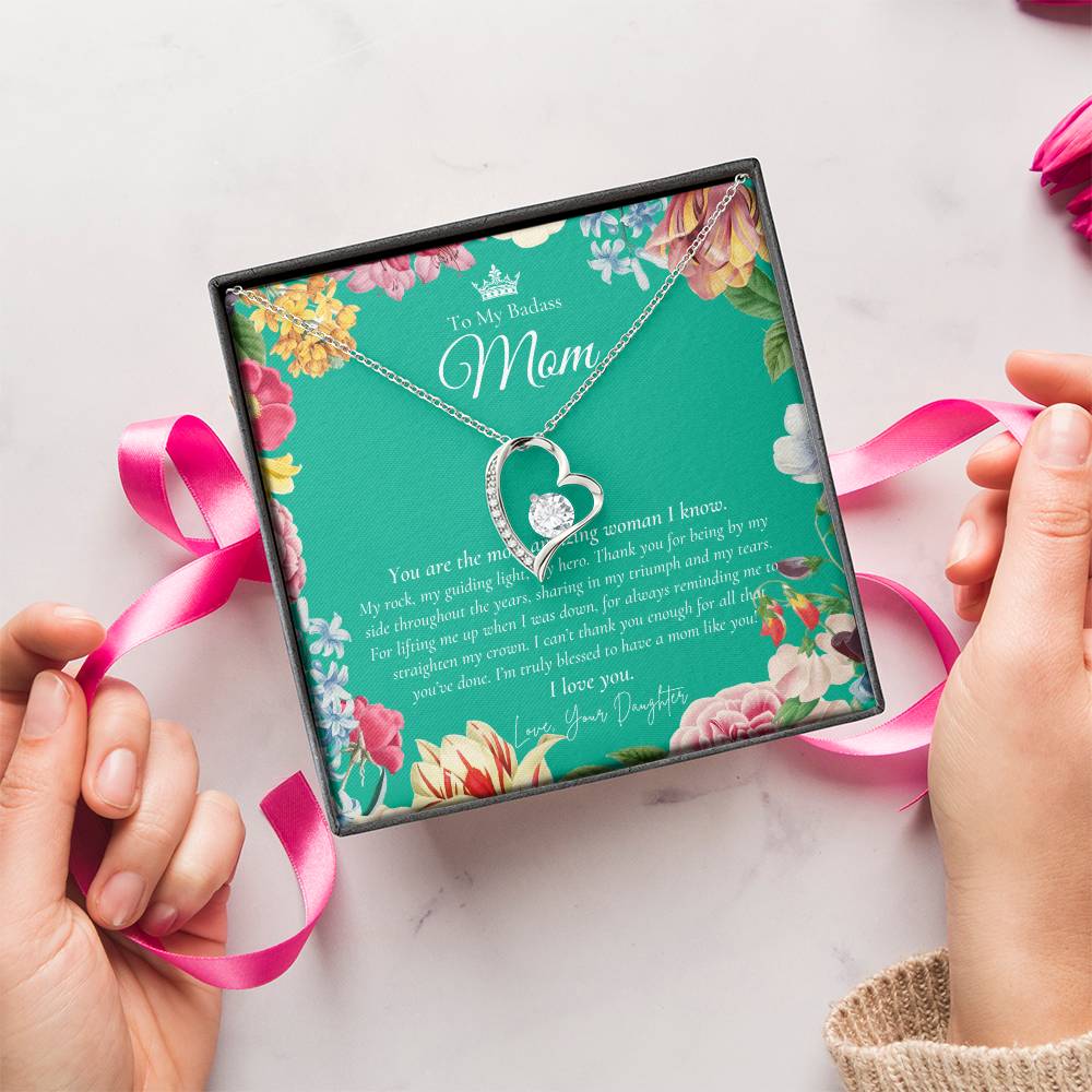 To My Badass Mom Necklace Badass Mom Gift Mother’s Day Gift Birthday Gift Gift From Daughter On Wedding Day 1 Forever Love Necklace