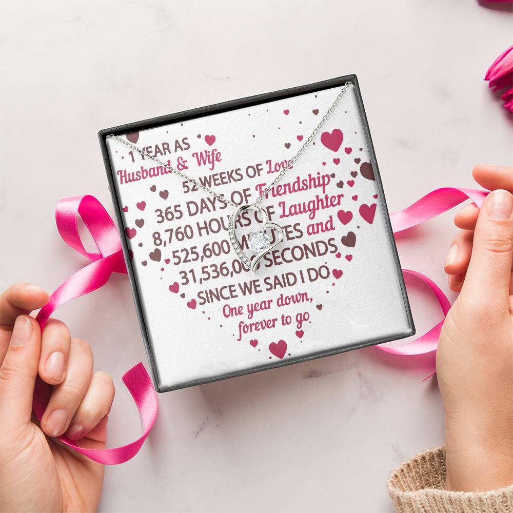 1st Anniversary Gift For Husband And Wife 1st Anniversary Gifts Forever Love Necklace