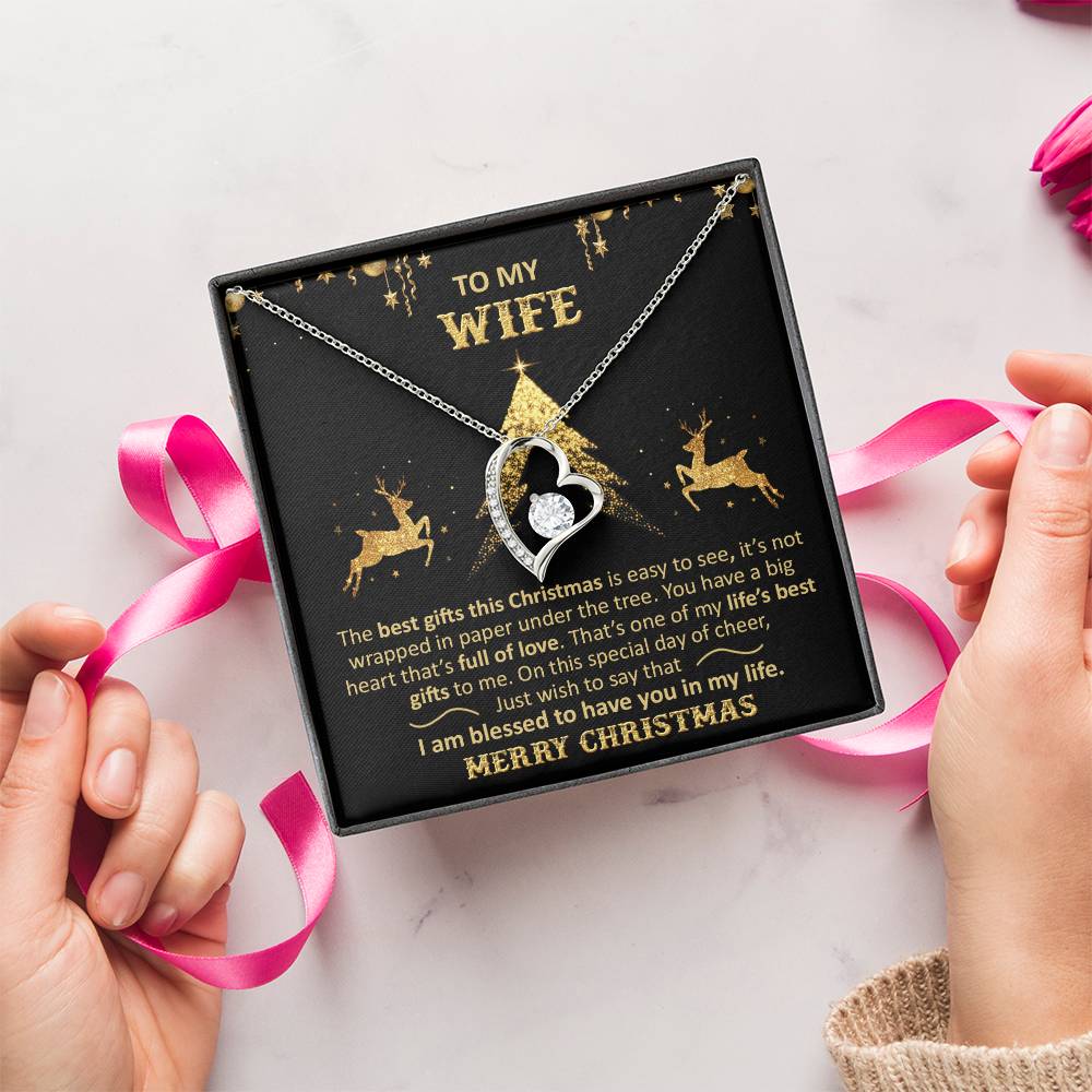 To My Wife Christmas Forever Love Necklace
