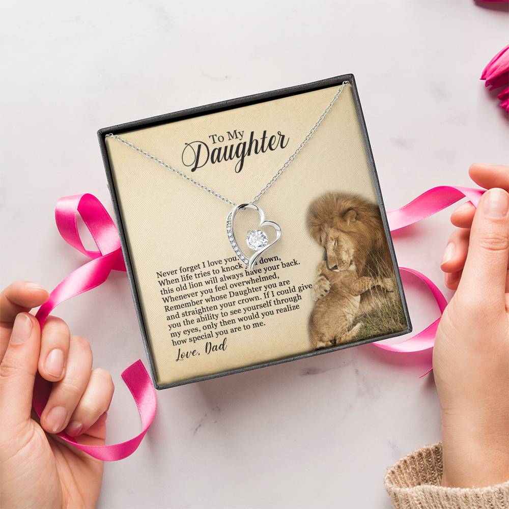 To My Dad Never Forget That I Love You Father's Day Father Daughter Necklace Father To Daughter Birthday Gift Gifts Forever Love Necklace