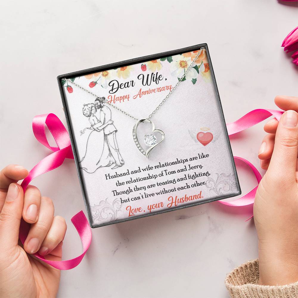 Wife Anniversary Necklace-Anniversary Jewelry For Wife-Gift For Wife Anniversary-Happy Anniversary For Wife-Wife Gift Necklace Forever Love Necklace