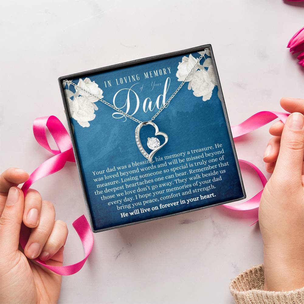 Dad Memorial Gift Father Memorial Gift Loss Of Father Memorial Gift Sympathy Gift Of Loss Of Dad Dad Memorial Necklace Keepsake Forever Love Necklace