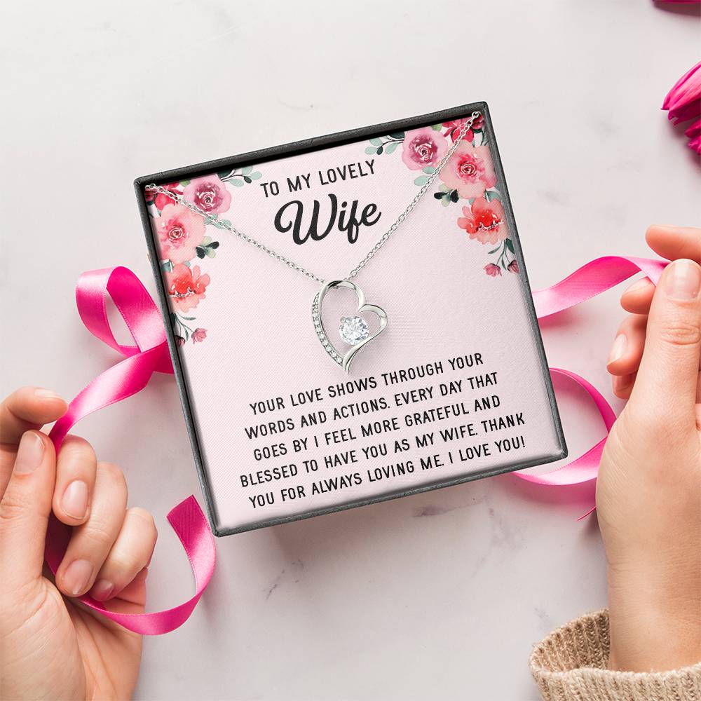 Silver Small Heart Cubic Zirconia Pendant Necklace Gift For Wife Sentimental Gifts For Mothers Day Gift For Wife Wife Anniversary Birthday Forever Love Necklace