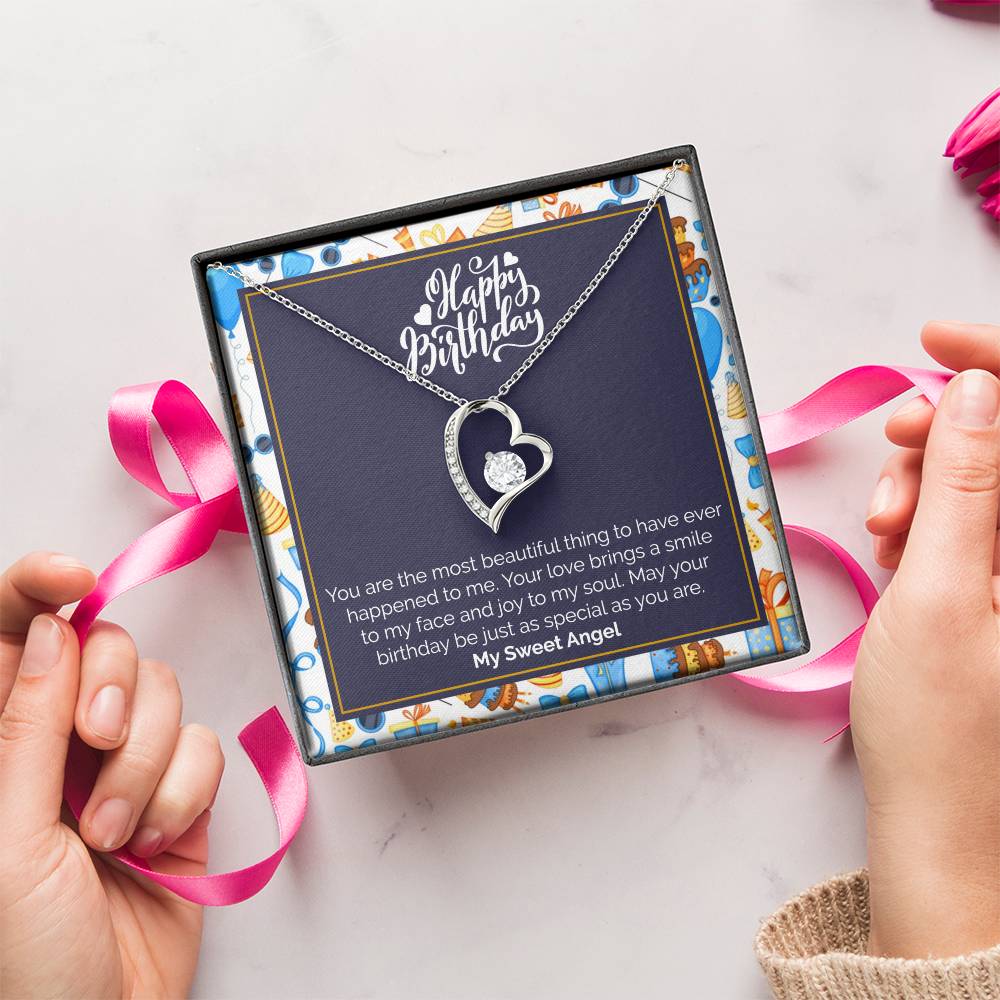 Daughter Birthday Gift From Mom Happy Birthday Sweetheart Infinity Necklace Gift From Mom To Daughter Forever Love Necklace