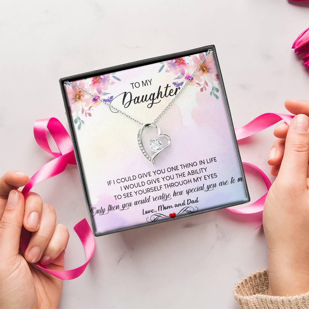 To My Daughter Necklace Forever Love Gift Daughter Necklace From Mom And Dad Customize Daughter Necklace Gift Daughter Birthday Forever Love Necklace