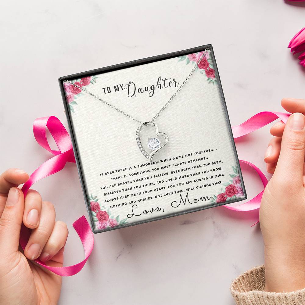 To My Daughter Mother Necklace Gift For Daughter From Mom Daughter Mother Necklace Daughter Gift From Mom To My Daughter Forever Love Necklace