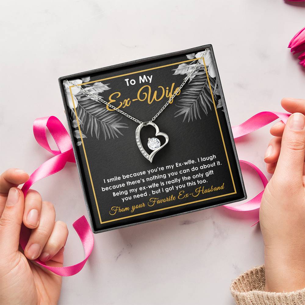 To My Exwife Funny Gift For Exwife Exwife Birthday Christmas Jewelry Gifts Forever Love Necklace