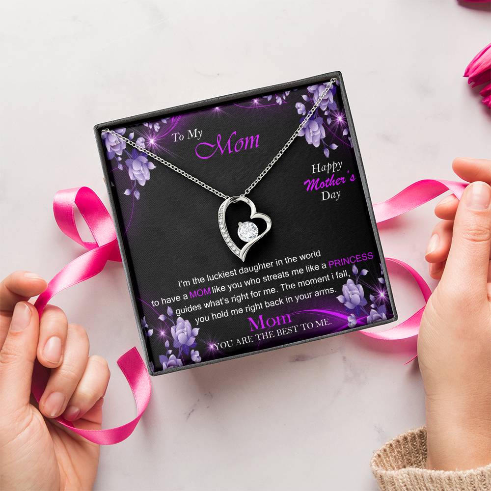 To My Beautiful Mom! Love Your Daughter. Forever Love Necklace