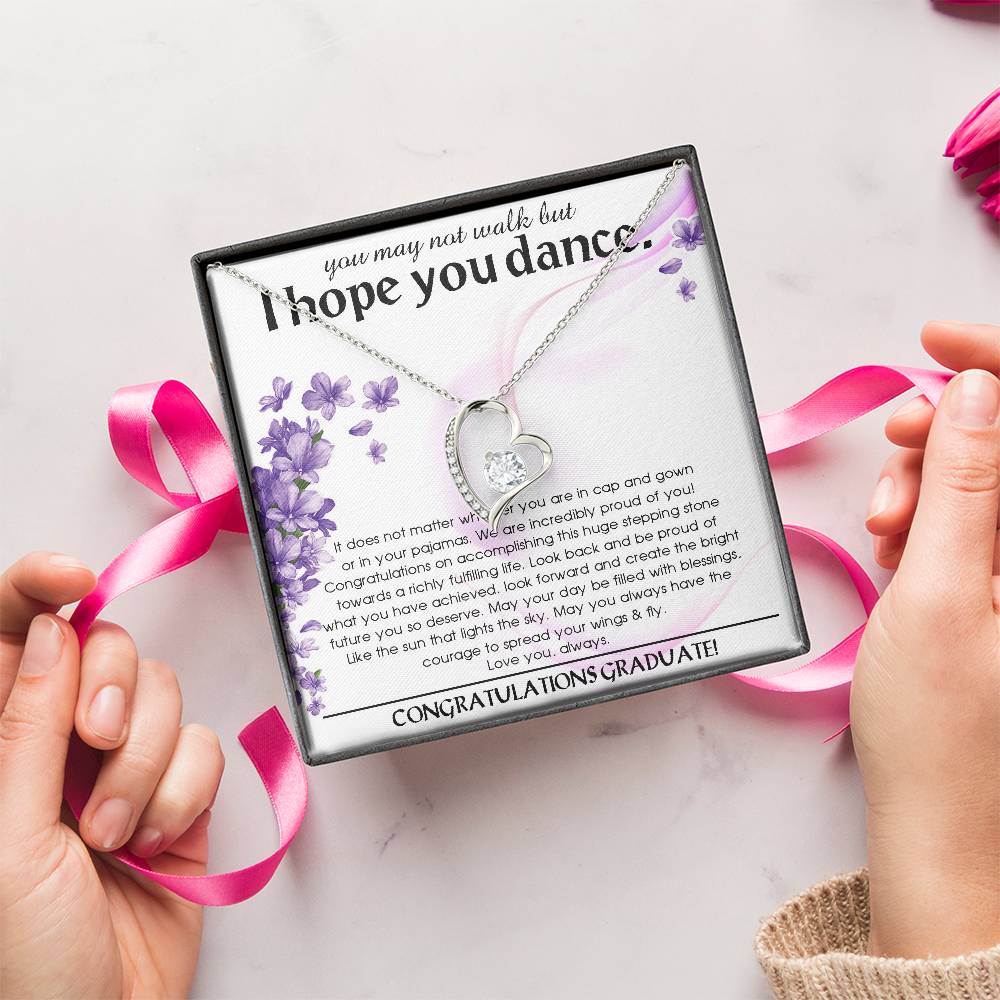 Class Of 2022 Graduation Gift For Daughter Senior 2021 Graduation Necklace Gift Box No Walk Graduation Forever Love Necklace