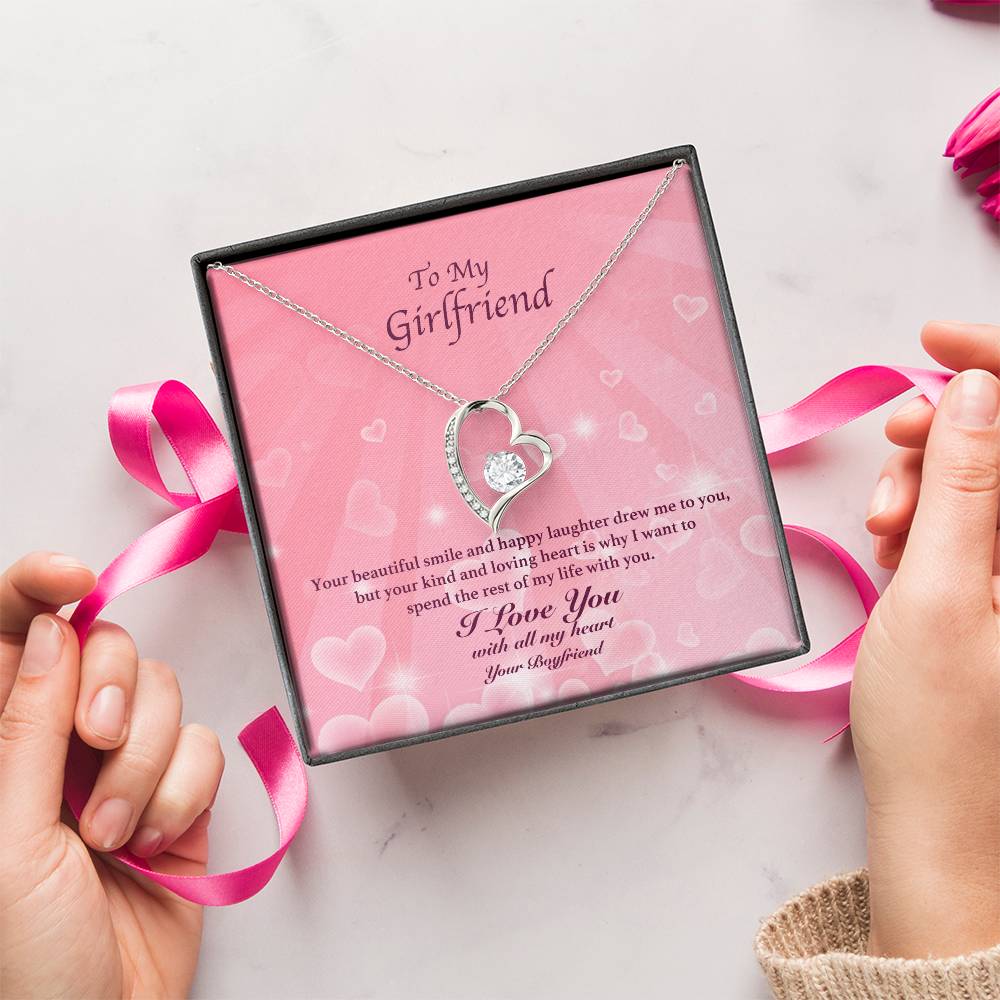 To My Girlfriend - Your Beautiful Smile - Forever Love Necklace Forever Love Necklace