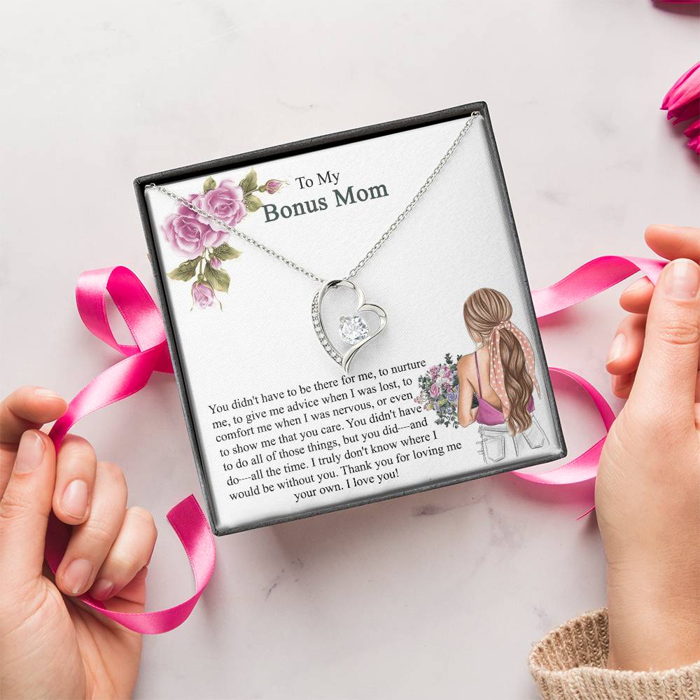 Step Mom Gift Bonus Mom Necklace Present For Stepmom For Mother's Day Christmas Birthday Double Circles Mother Necklace Forever Love Necklace