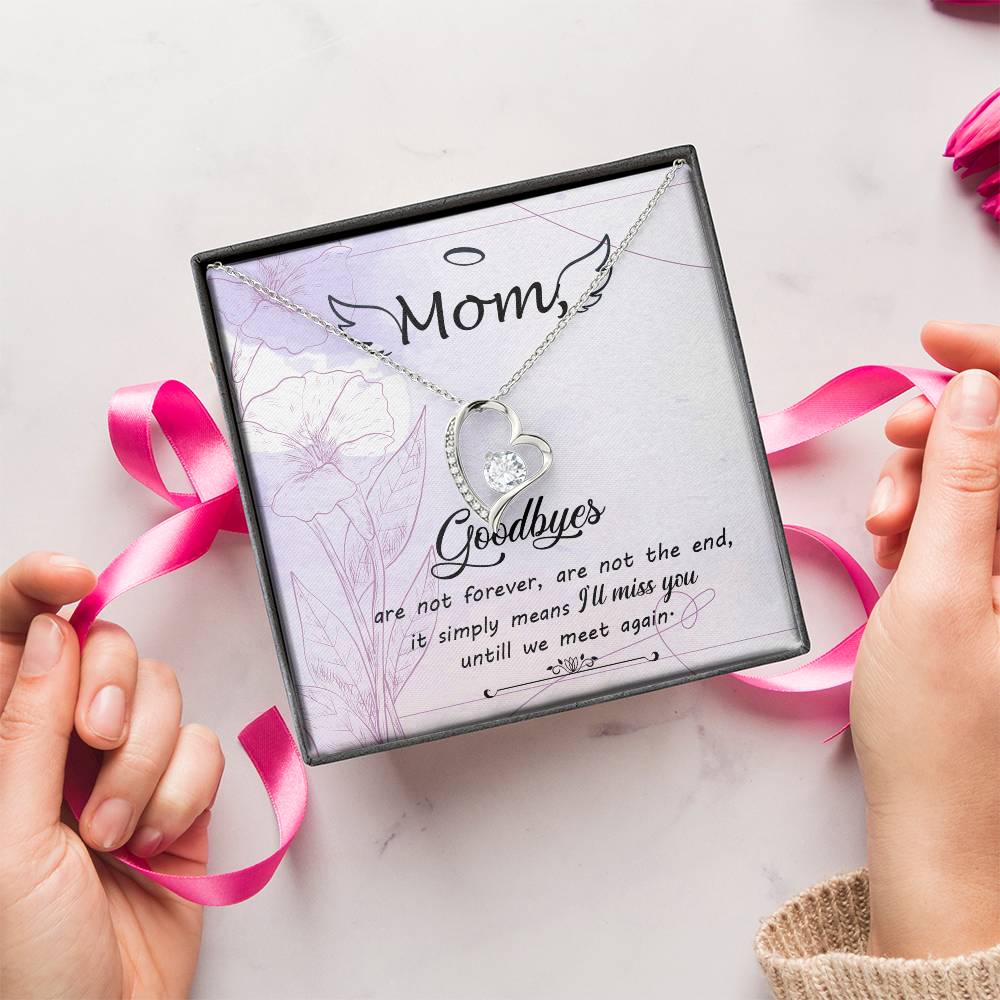 Remembrance Necklace Mom Because Someone We Love Is In Heaven Gift To Remember Mom Angel Wings 1 Forever Love Necklace