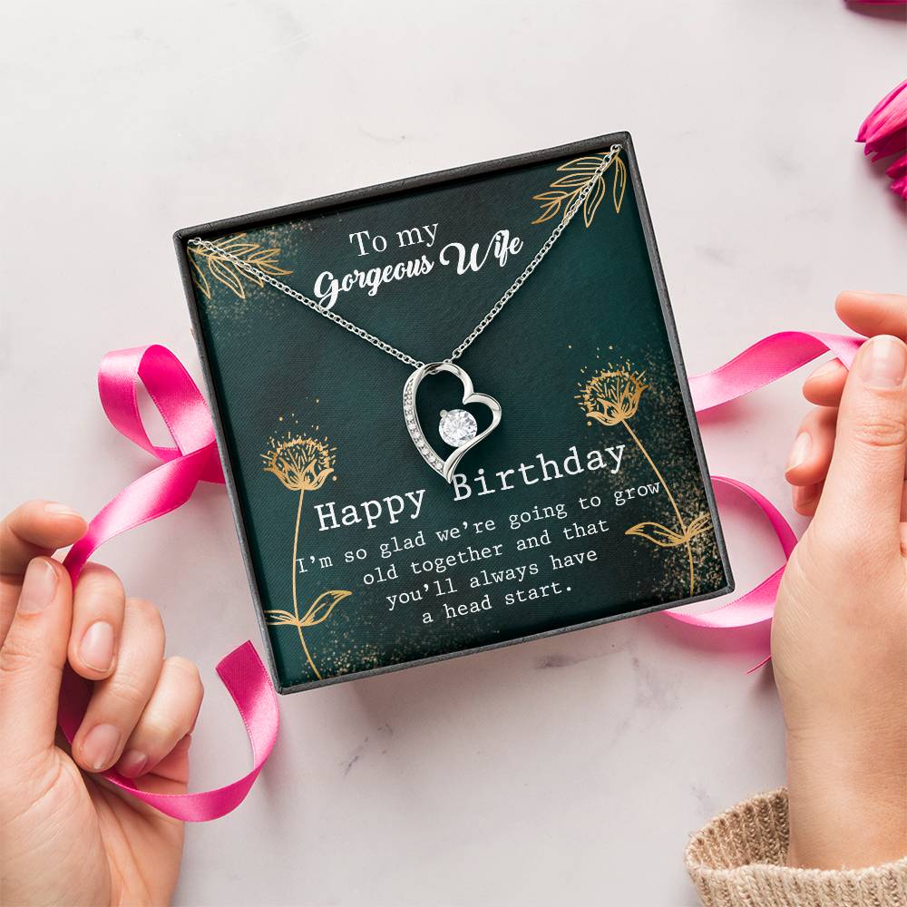 To My Gorgeous Wife - Happy Birthday - Necklace Forever Love Necklace