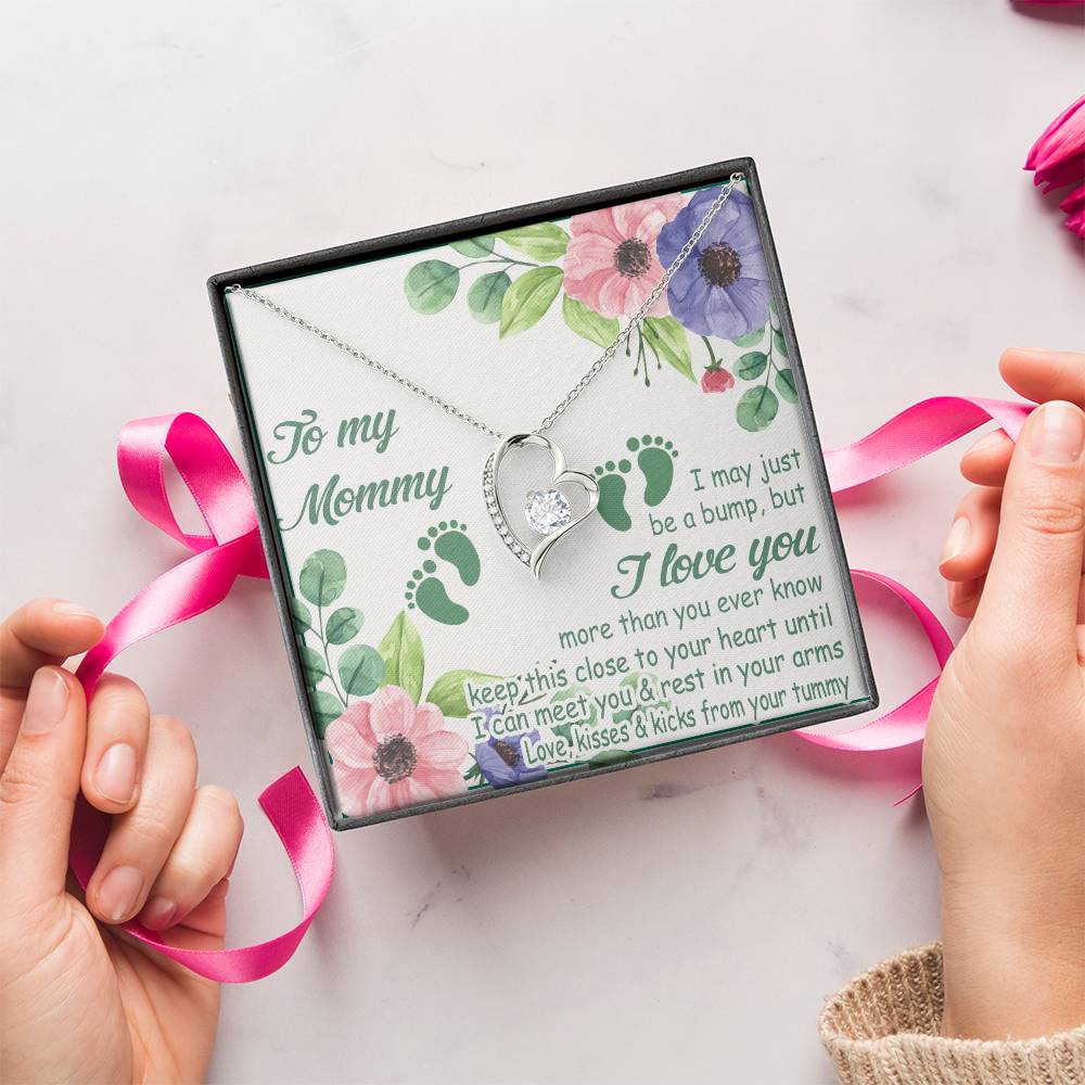 New Mom Gift From Tummy Trendy Gift For New Mom In Hospital Pregnancy Gift For First Time Mom Baby Shower Gift Pregnant Wife Expecting Wife Forever Love Necklace