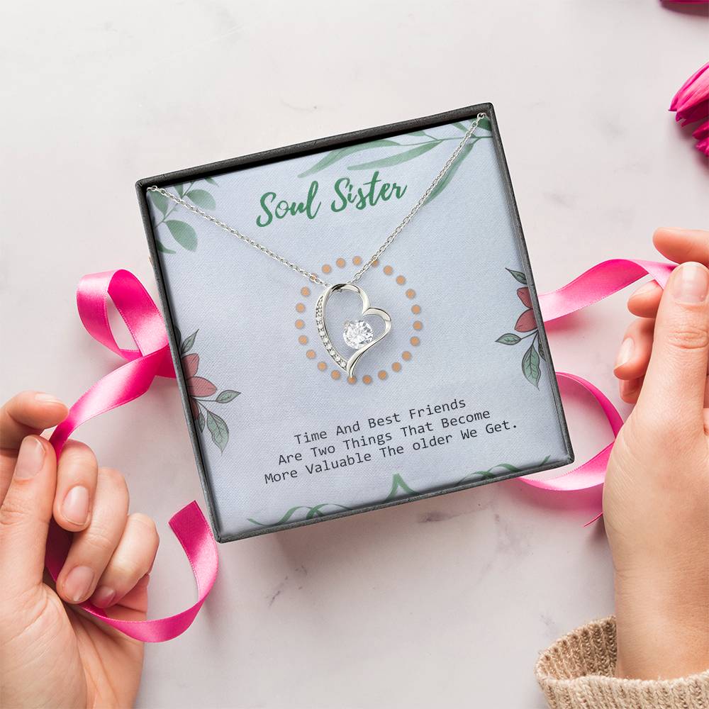 Perfect Gift For Besties - 925 Sterling Silver Pendant Forever Love Necklace