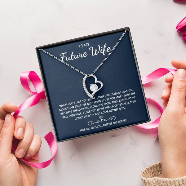 To My Future Wife Love You The Most Heart Necklace Customize Gift For Your Loving Wife! ❤️ Forever Love Necklace