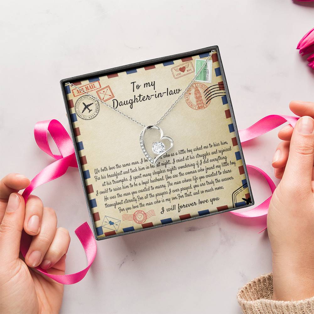 To My Daughter In Law Gift For Daughter In Law Daughterinlaw Necklace Daughter In Law Necklace Daughter In Law Gift On Wedding Day Forever Love Necklace
