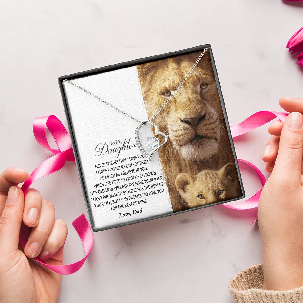 To My Daughter This Old Lion Will Always Have Your Back Love Dad No One Can Love You More Than I Do Forever Love Necklace